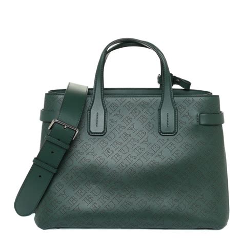 burberry small banner green|Burberry Derby Calfskin Perforated Small Banner Tote Green.